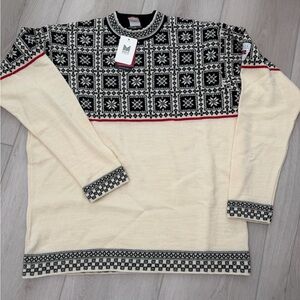 Dale of Norway Black and Cream Crewneck Sweater NWT